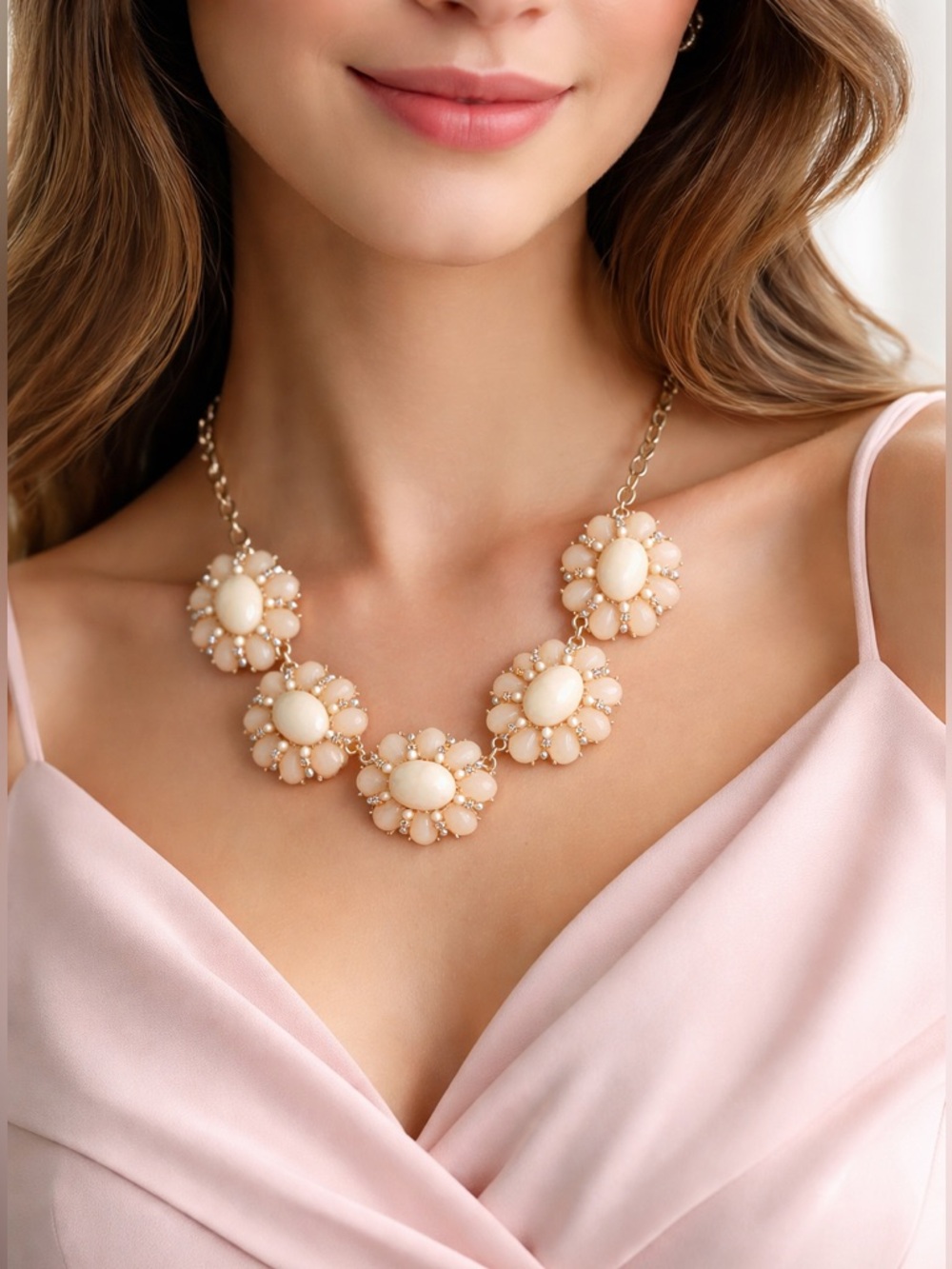 Talbots Florette Cabochon Stunning Statement Necklace NWT